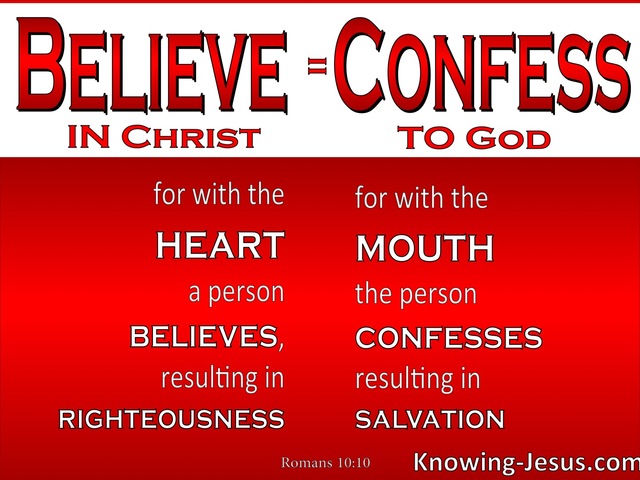 Romans 10:10 Righteousness and Salvation (red)